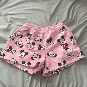 Pink Mickey Mouse shorts from Zara size 11-12 from the Disney section.